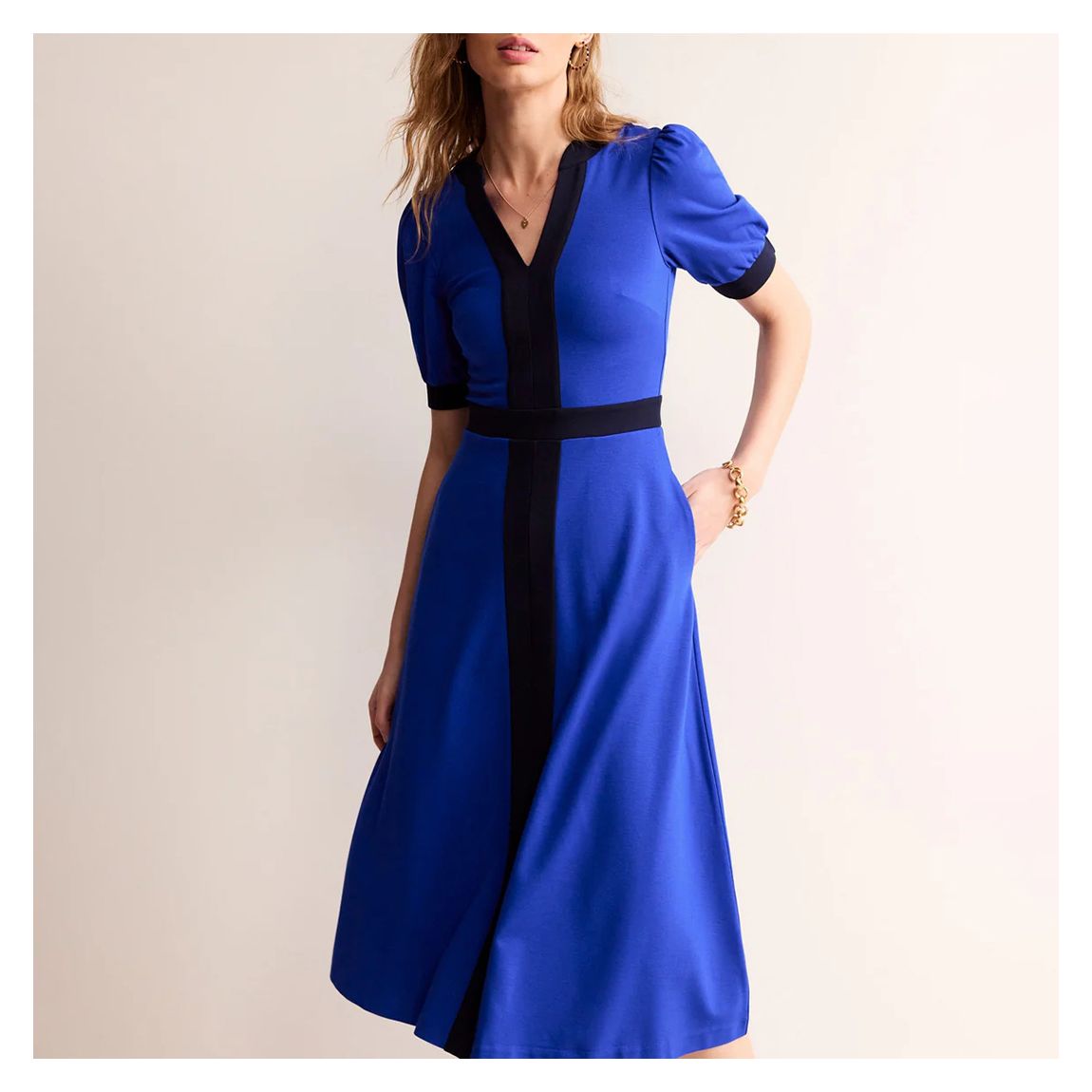 Navy Philippa Ponte Midi Dress main product photo