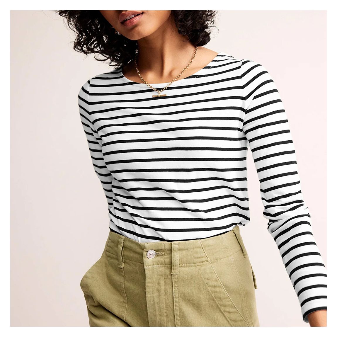Black/White Ella Breton Cotton Top main product photo