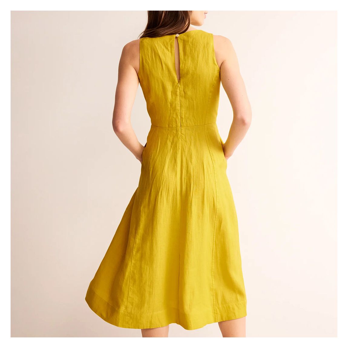 Yellow Carla Linen Midi Dress main product photo
