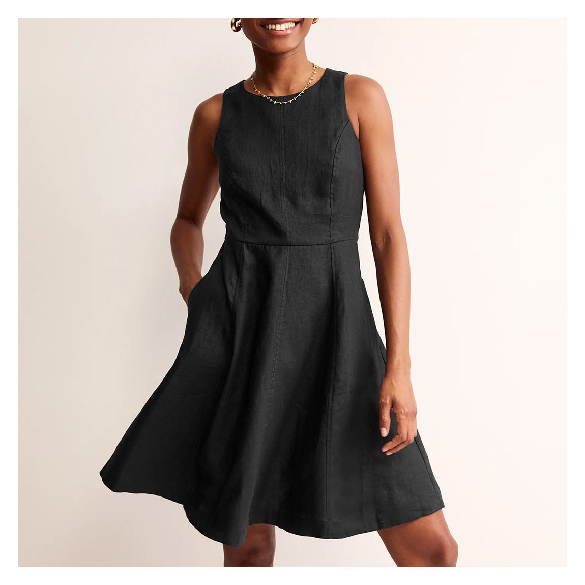 Black Carla Linen Mini Dress main product photo