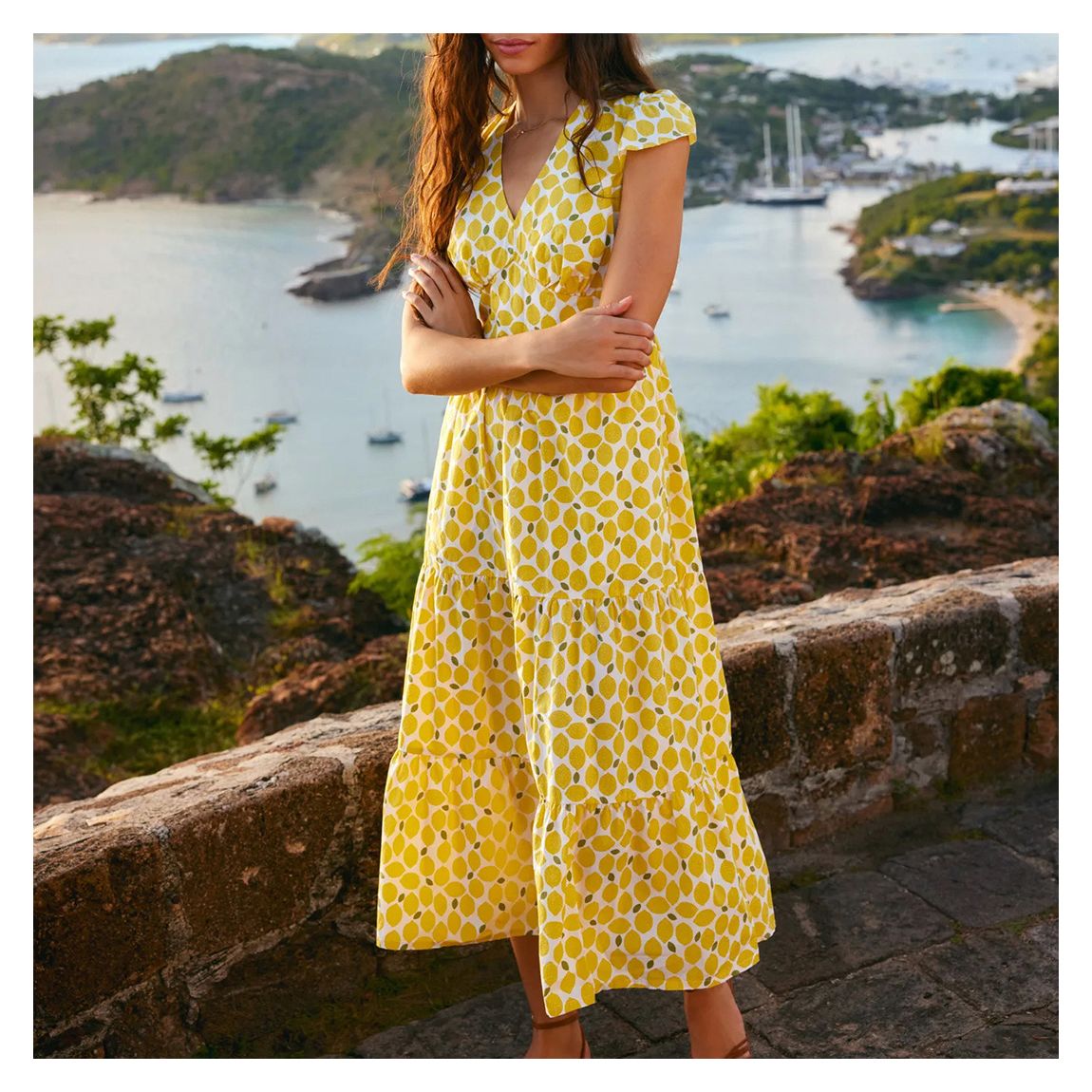 Yellow May Cotton Midi Dress main product photo