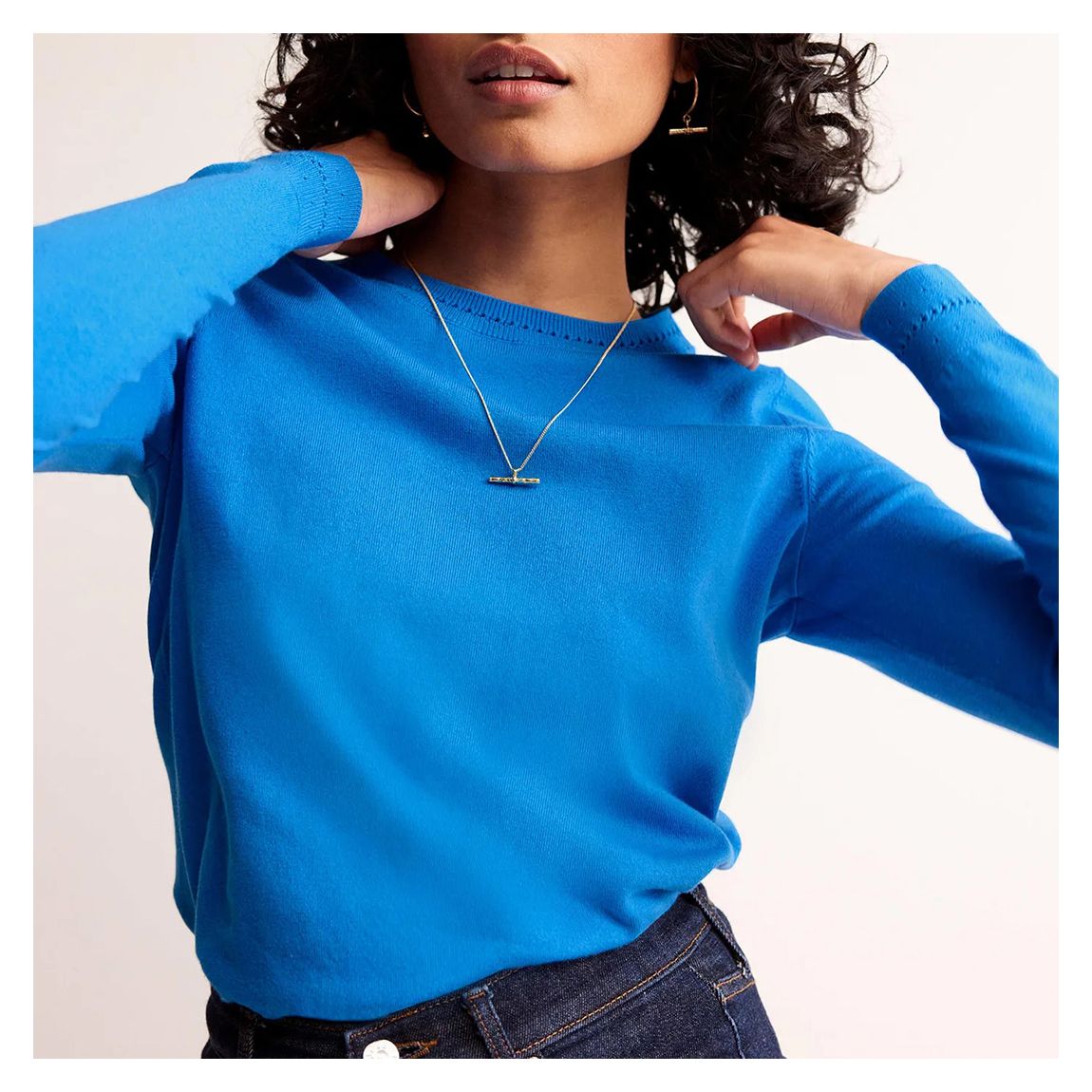 Blue Catriona Cotton Jumper main product photo