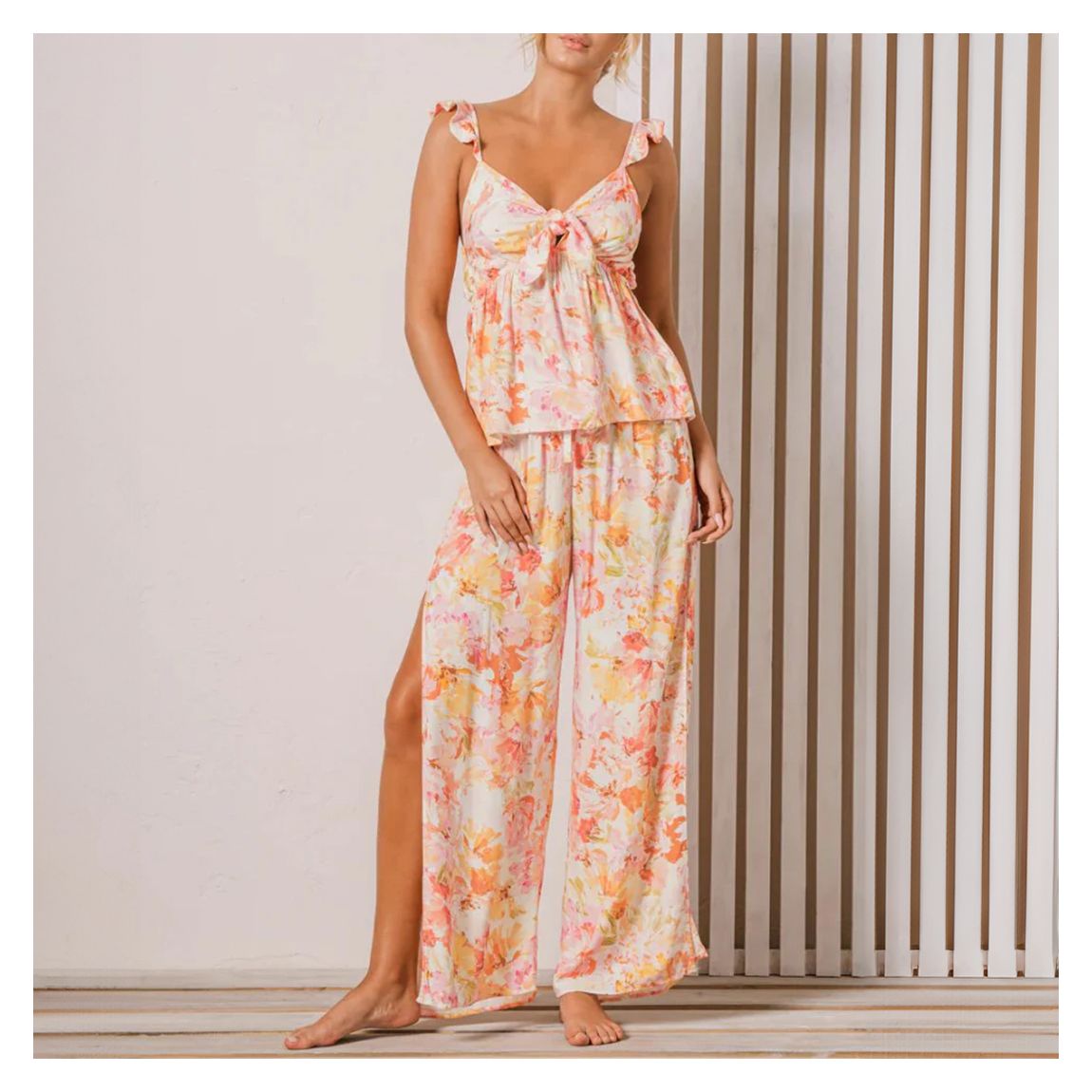 Multi Aqua Flowers Misha Pyjama Set main product photo