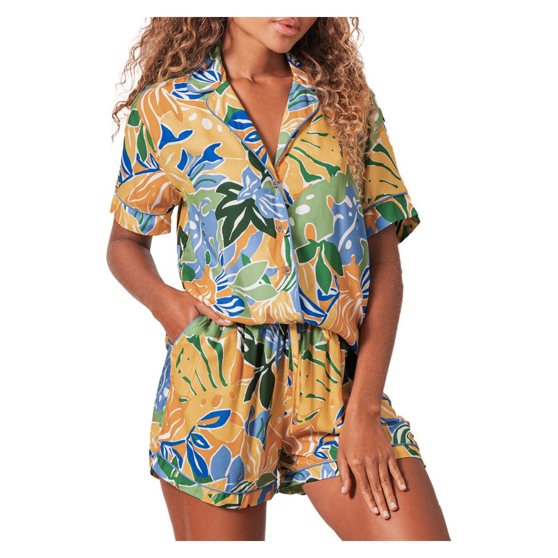 Orange Tropical Tango Short Pyjama Set main product photo