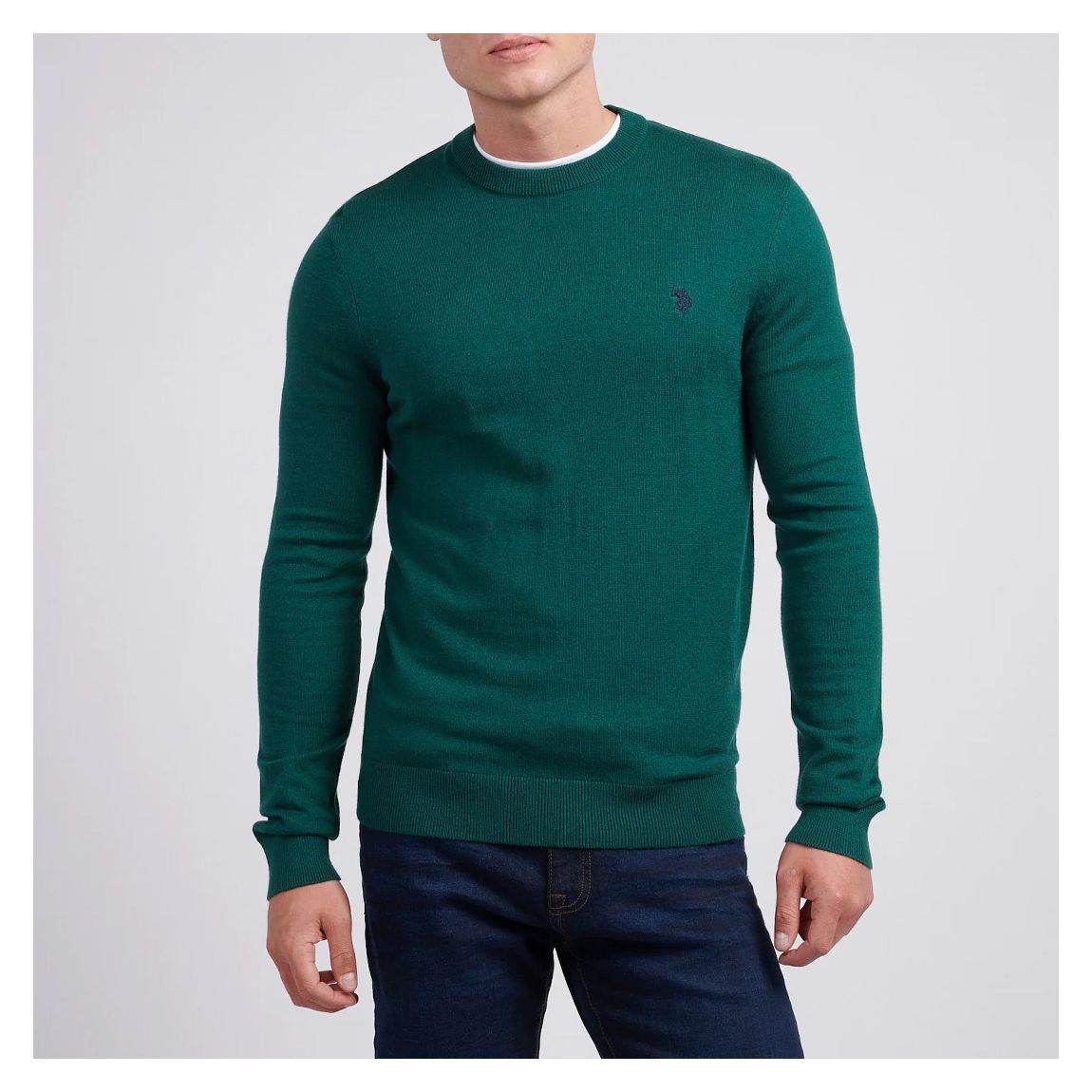 Dark Green Lightweight Cotton Blend Jumper main product photo