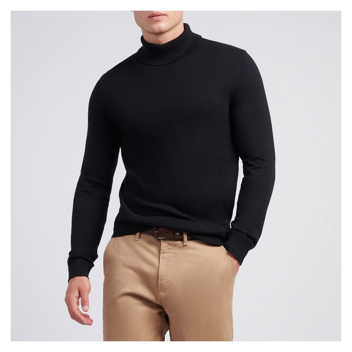 Black Roll Neck Cotton Blend Jumper main product photo