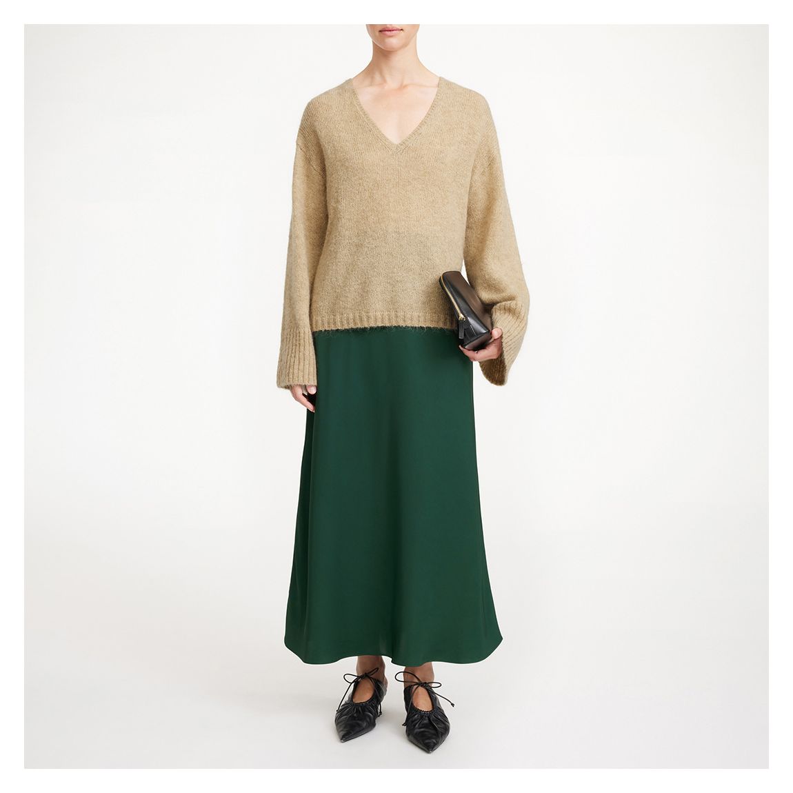 Deep Green Boshan Midi Skirt main product photo