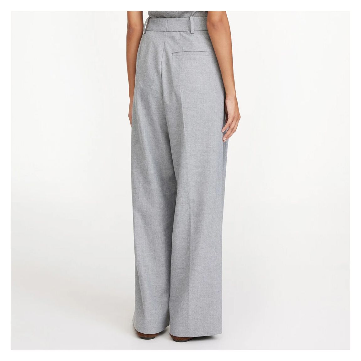 Grey Cymbaria Pleated Wide Leg Trouser main product photo