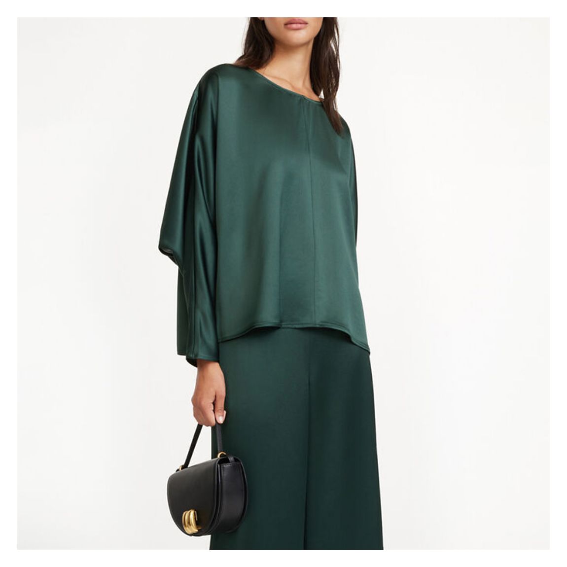 Deep Green Odelleys Long Sleeve Blouse main product photo
