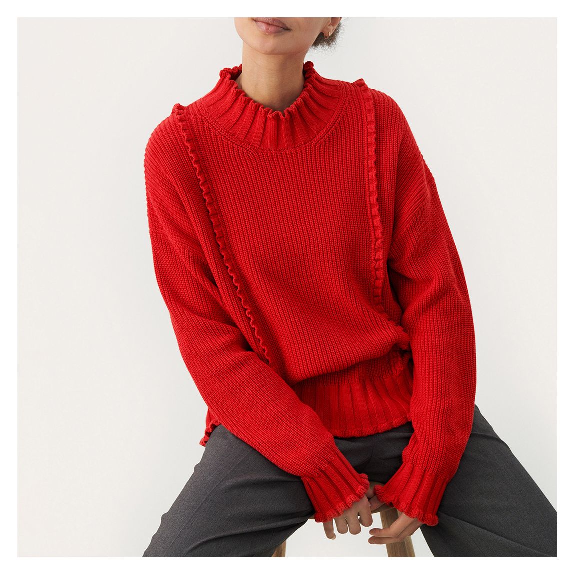 Red High Neck Elyssa Jumper main product photo