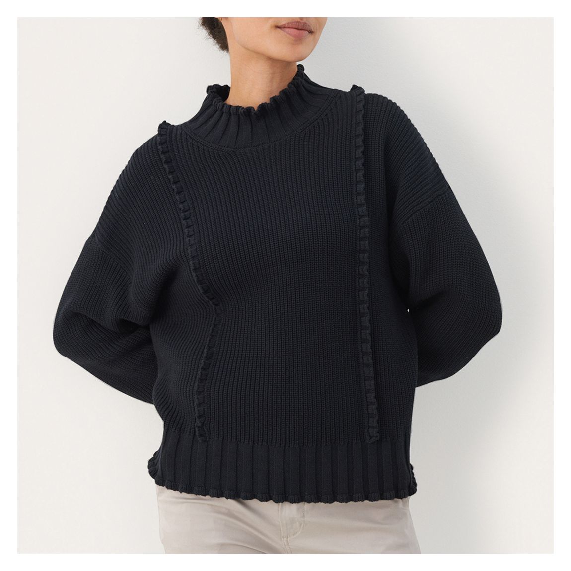 Navy High Neck Elyssa Jumper main product photo