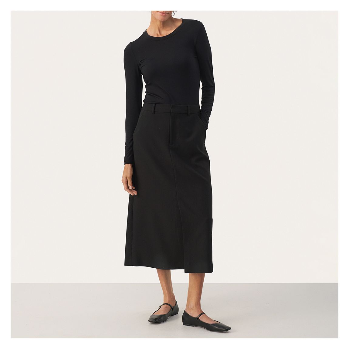 Black Emelina Midi Skirt main product photo