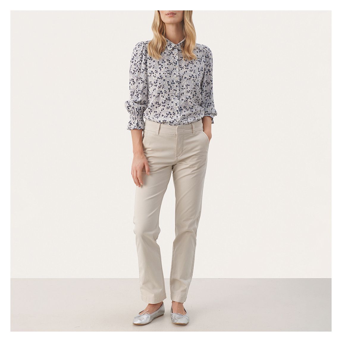 Cream Soffyn Straight Trouser main product photo
