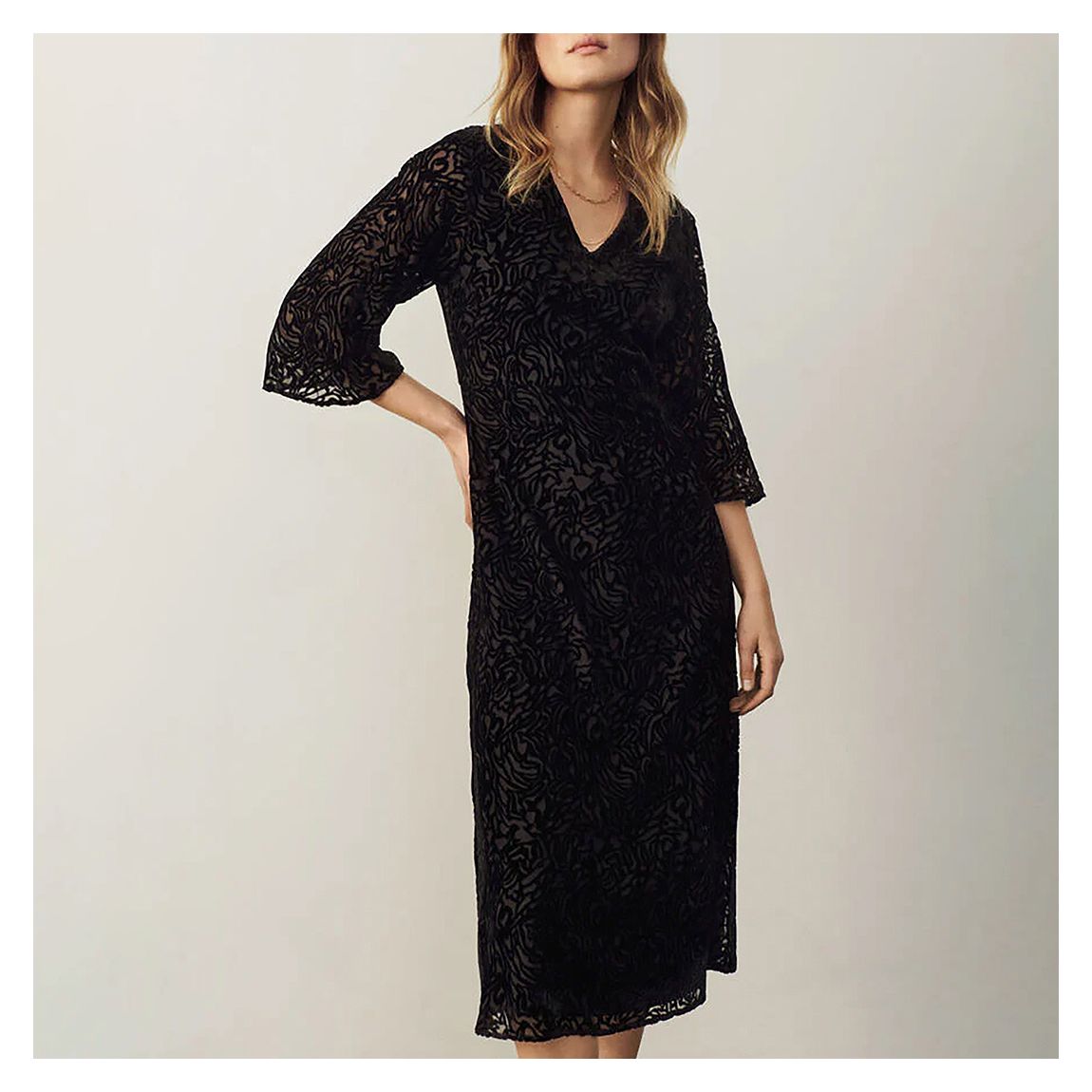 Black Print Debra Midi Dress main product photo