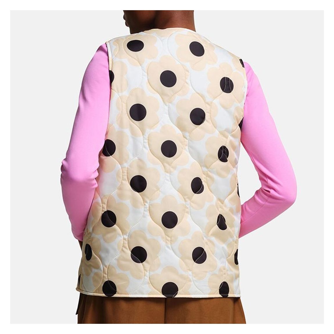 Cream Orla Kiely Quilted Gilet main product photo
