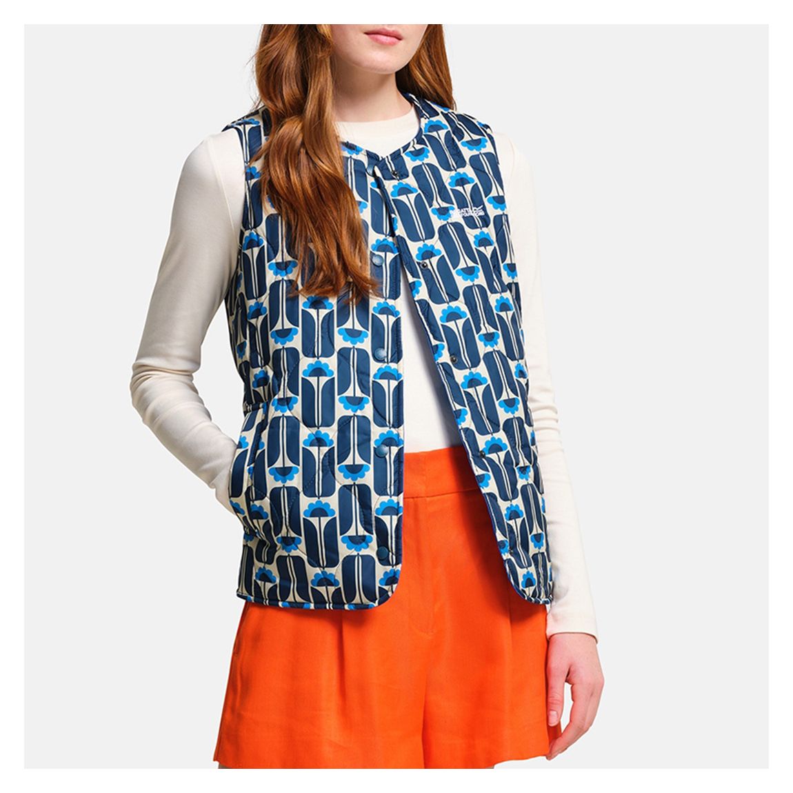 Navy Orla Kiely Quilted Gilet main product photo