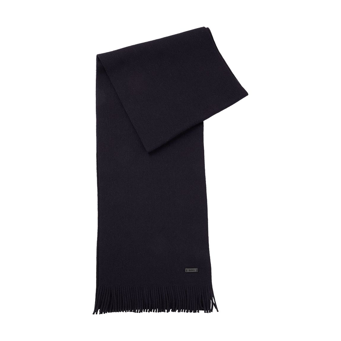 Navy Albas Fringe Wool Scarf main product photo