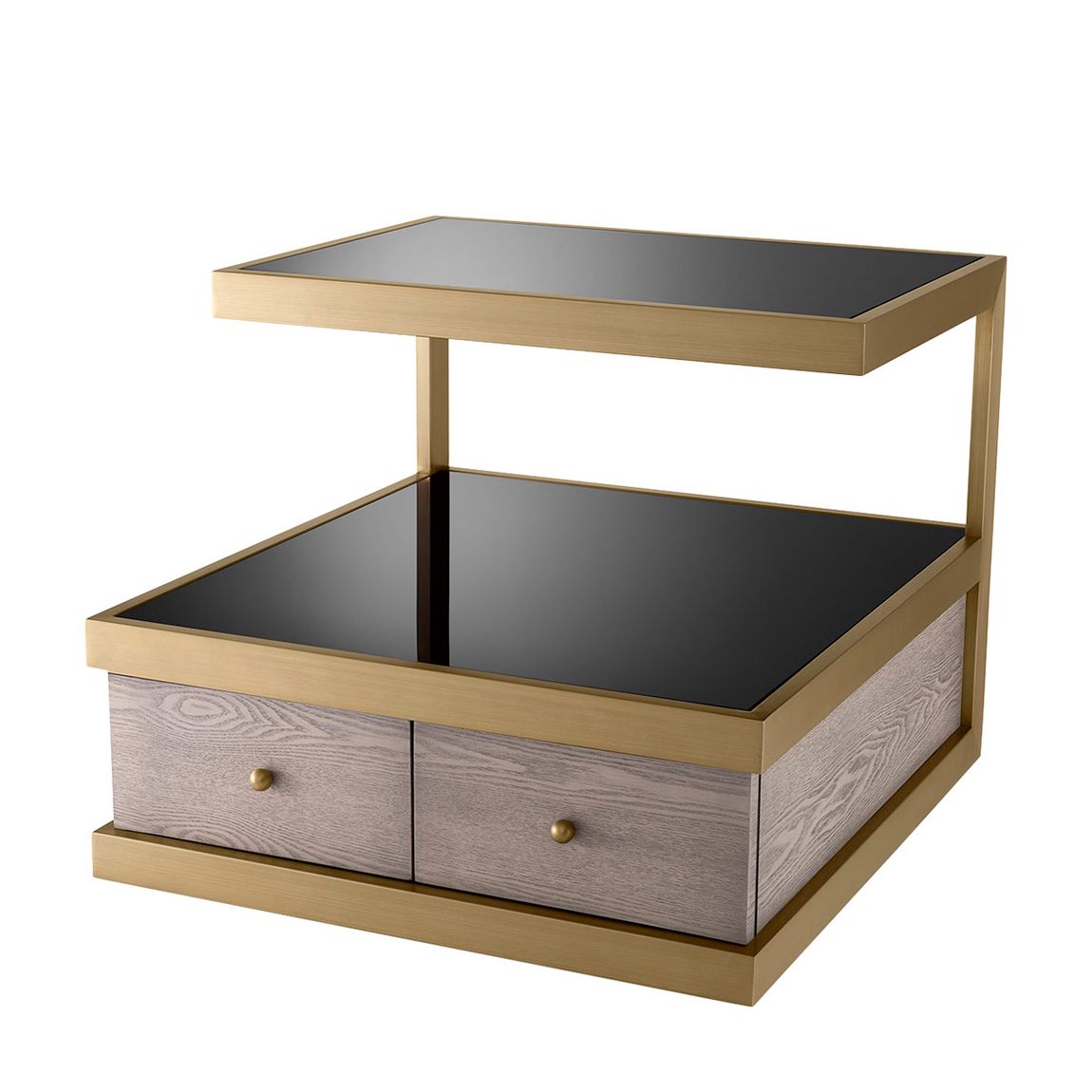 Kuboa Side Table, Brushed Brass main product photo