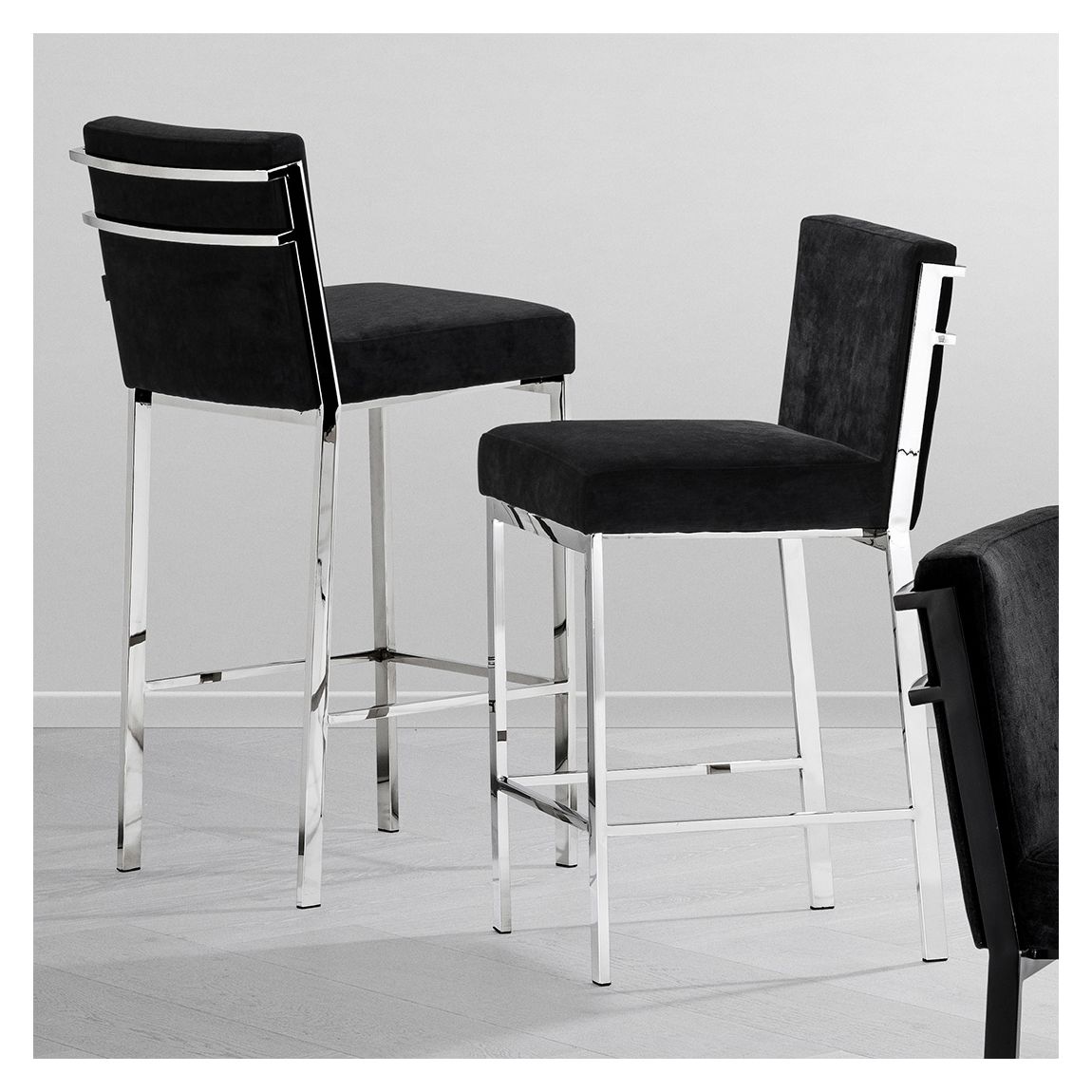 Scott Bar Stool Black Velvet main product photo