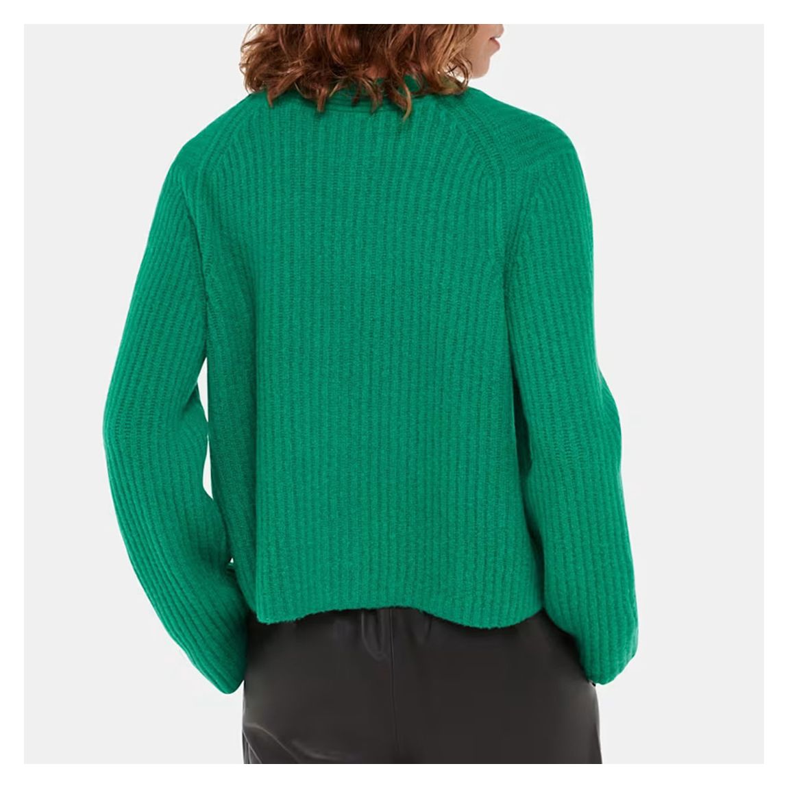 Green Ribbed Wool Blend Cardigan main product photo