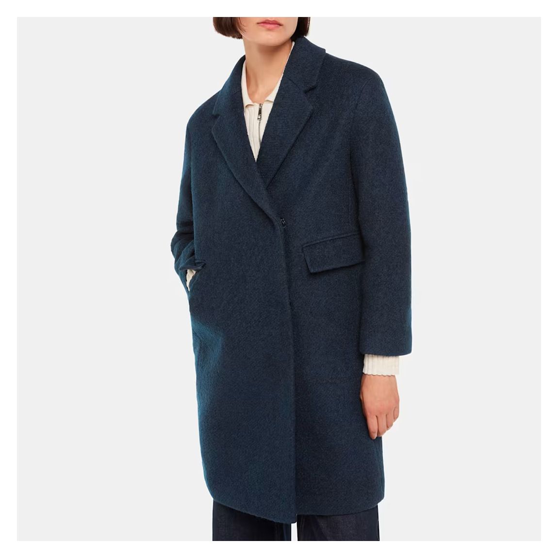 Teal Fran Boucle Wool Coat main product photo