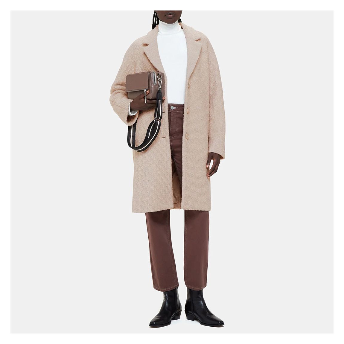 Beige Anita Boucle Wool Blend Coat main product photo