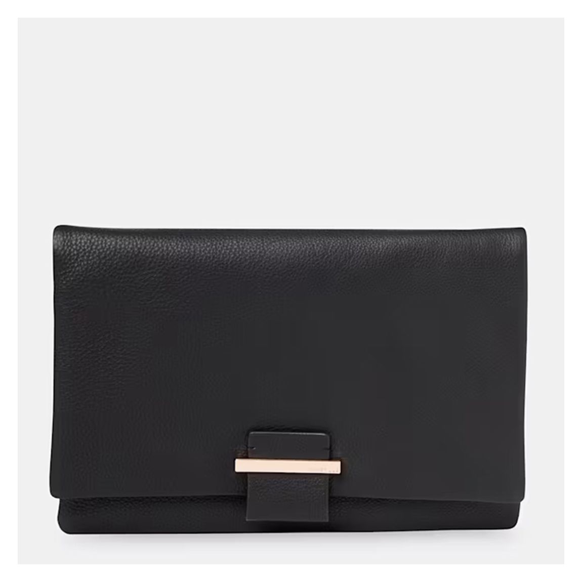 Black Alicia Leather Clutch Bag main product photo