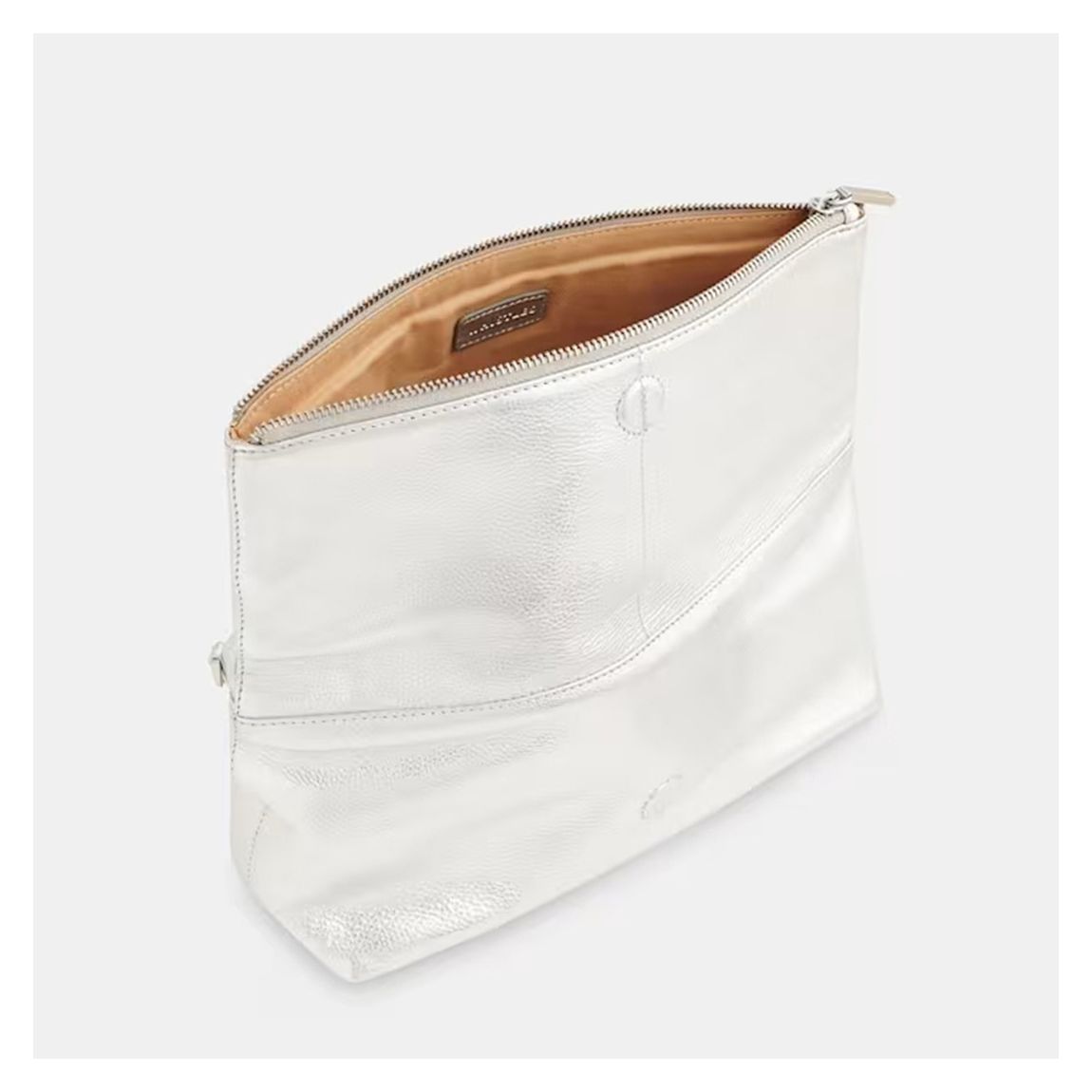 Silver Sofia Fold over Baguette Leather Bag main product photo