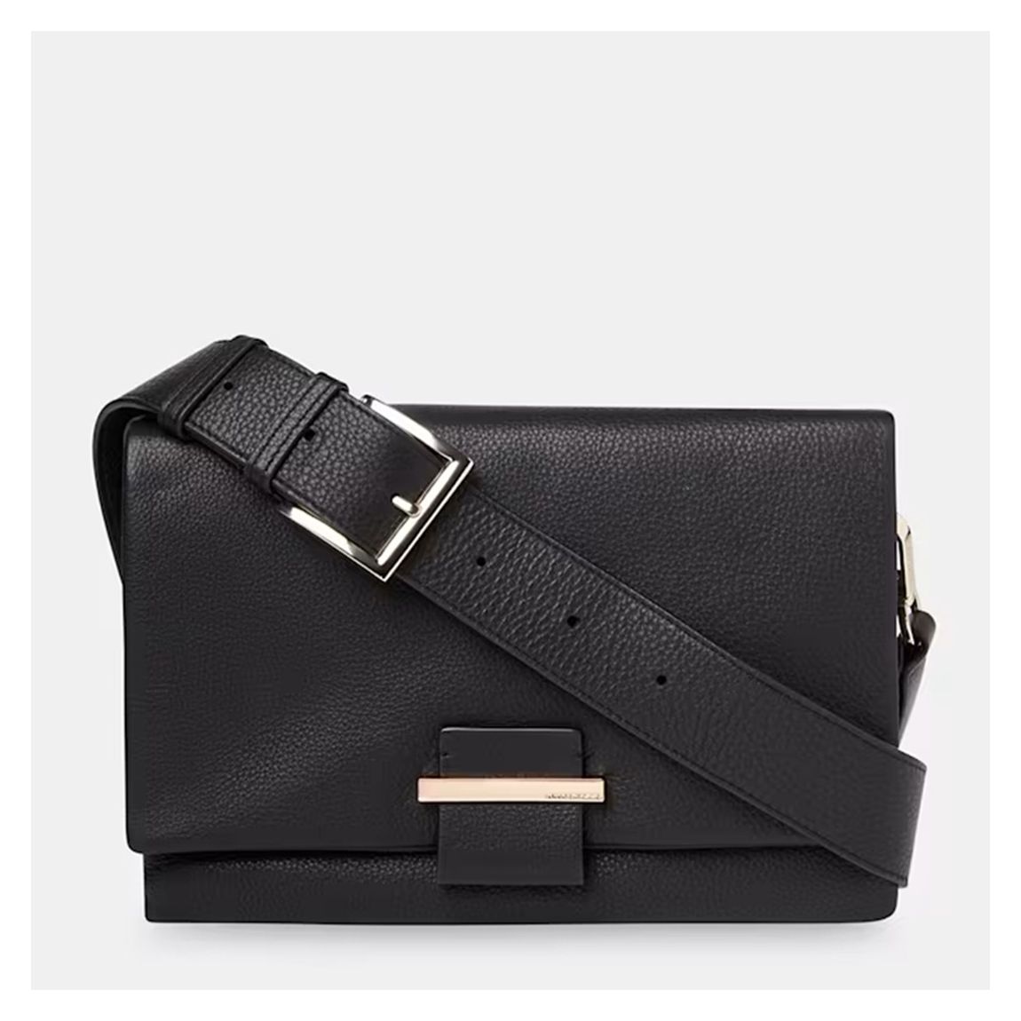 Black Teo Crossbody Leather Bag main product photo