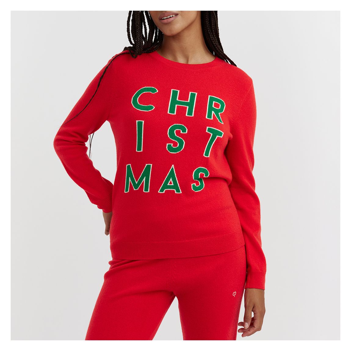 Red Cashmere Wool Blend Christmas Jumper main product photo