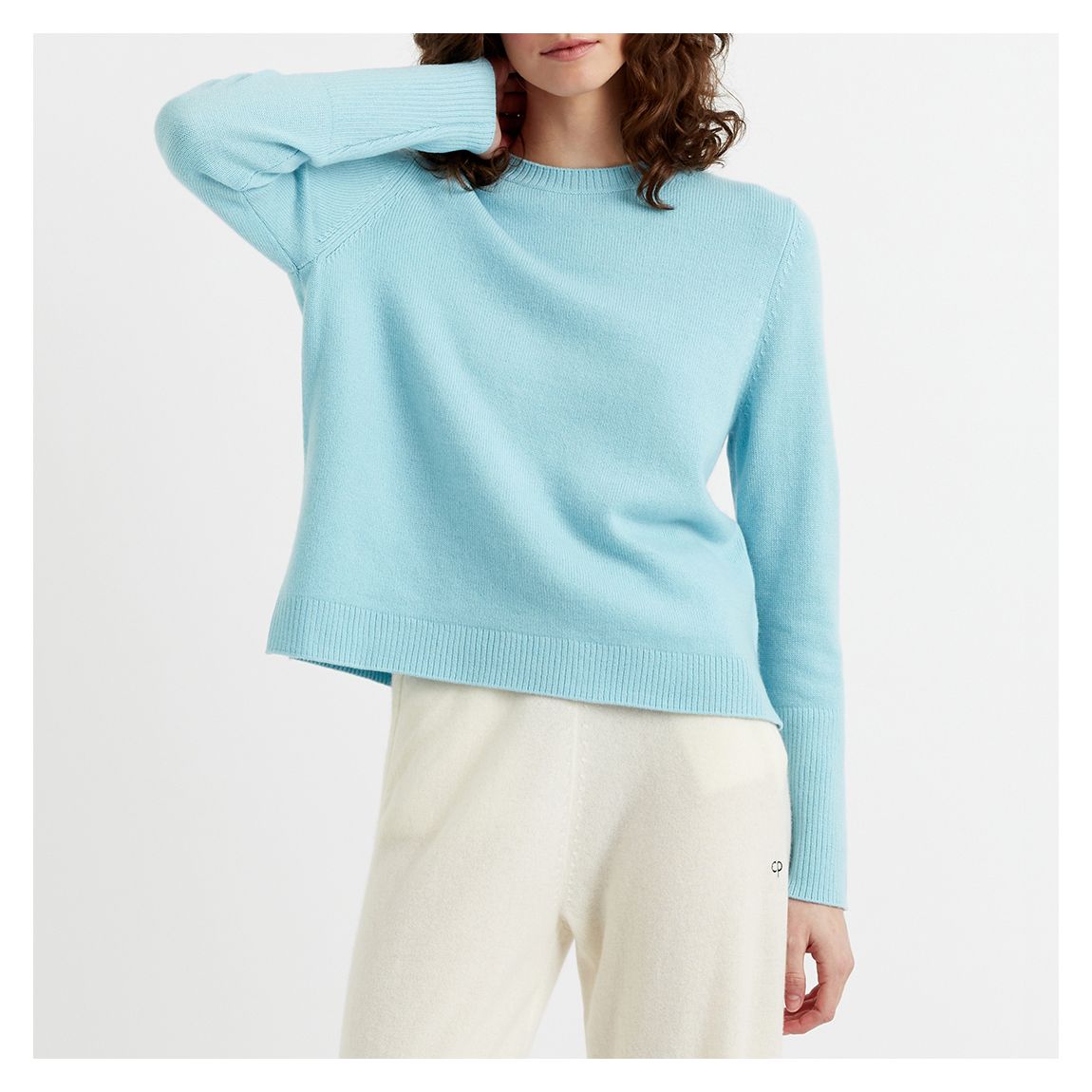 Blue Cashmere Boxy Jumper main product photo