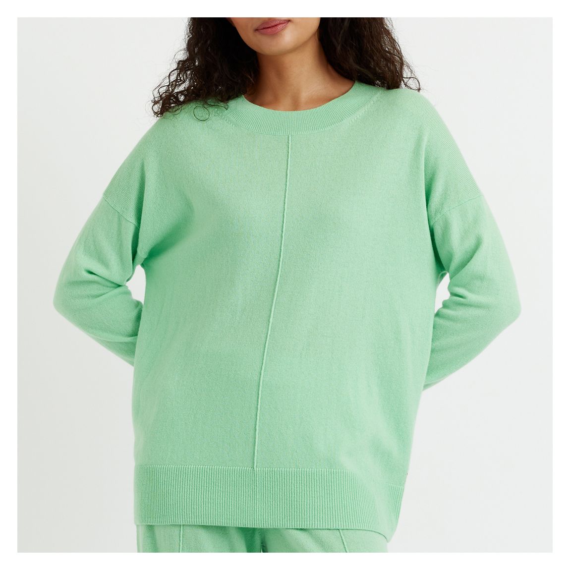 Mint Cashmere Wool Blend Slouchy Jumper main product photo