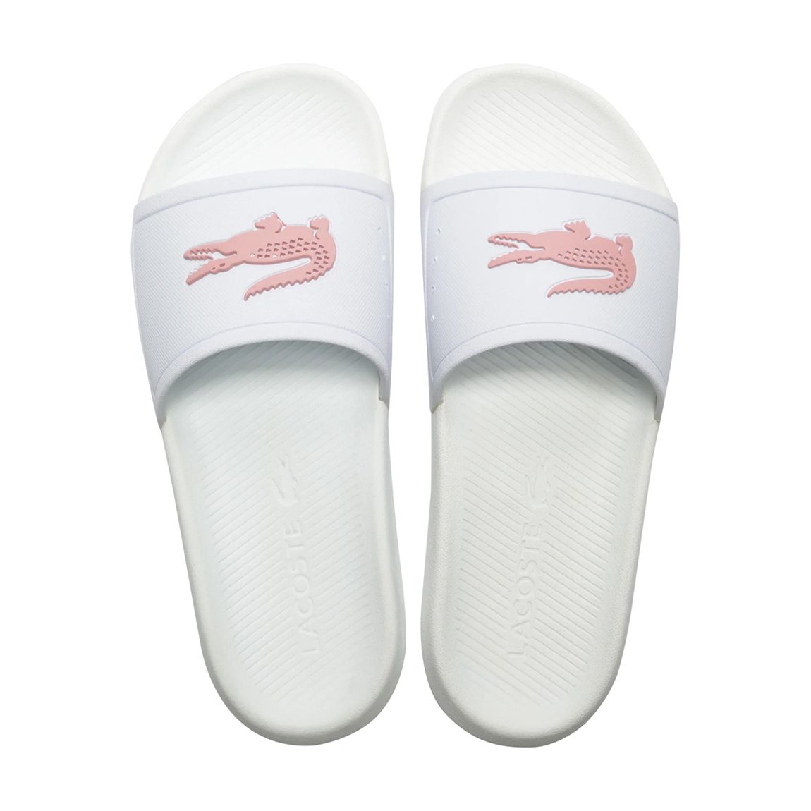 Women's White/Pink Croco Slides main product photo