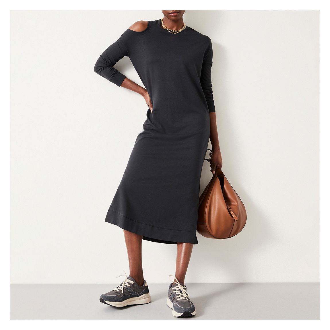 Grey Neena Cut Out Midi Dress main product photo