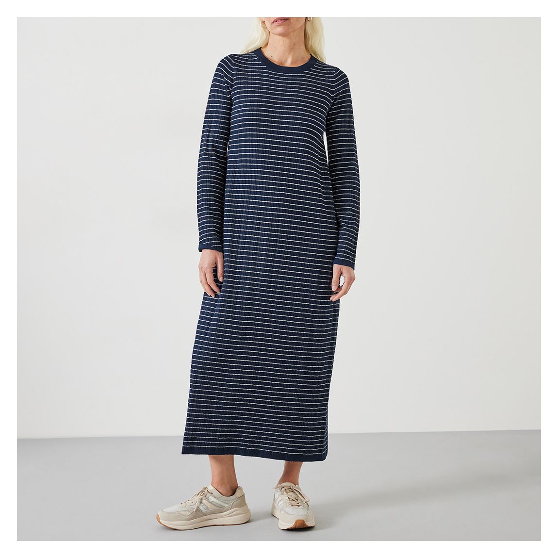 Navy Dixie Striped Knitted Dress main product photo