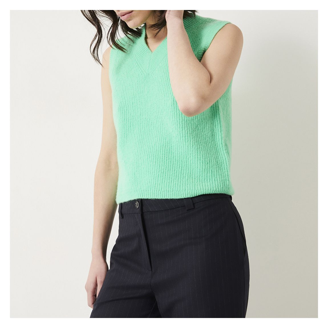 Green Bobbie Knitted Vest main product photo