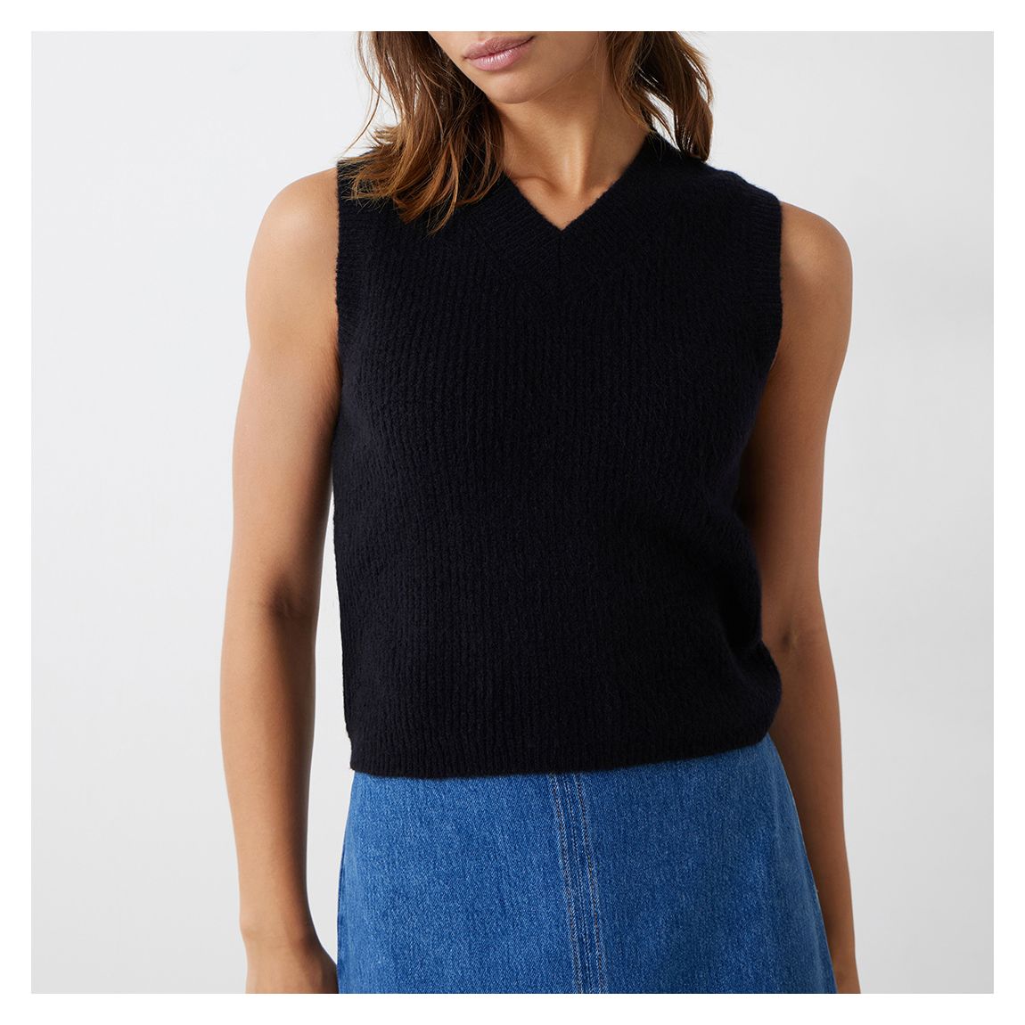 Black Bobbie Wool Blend Vest main product photo