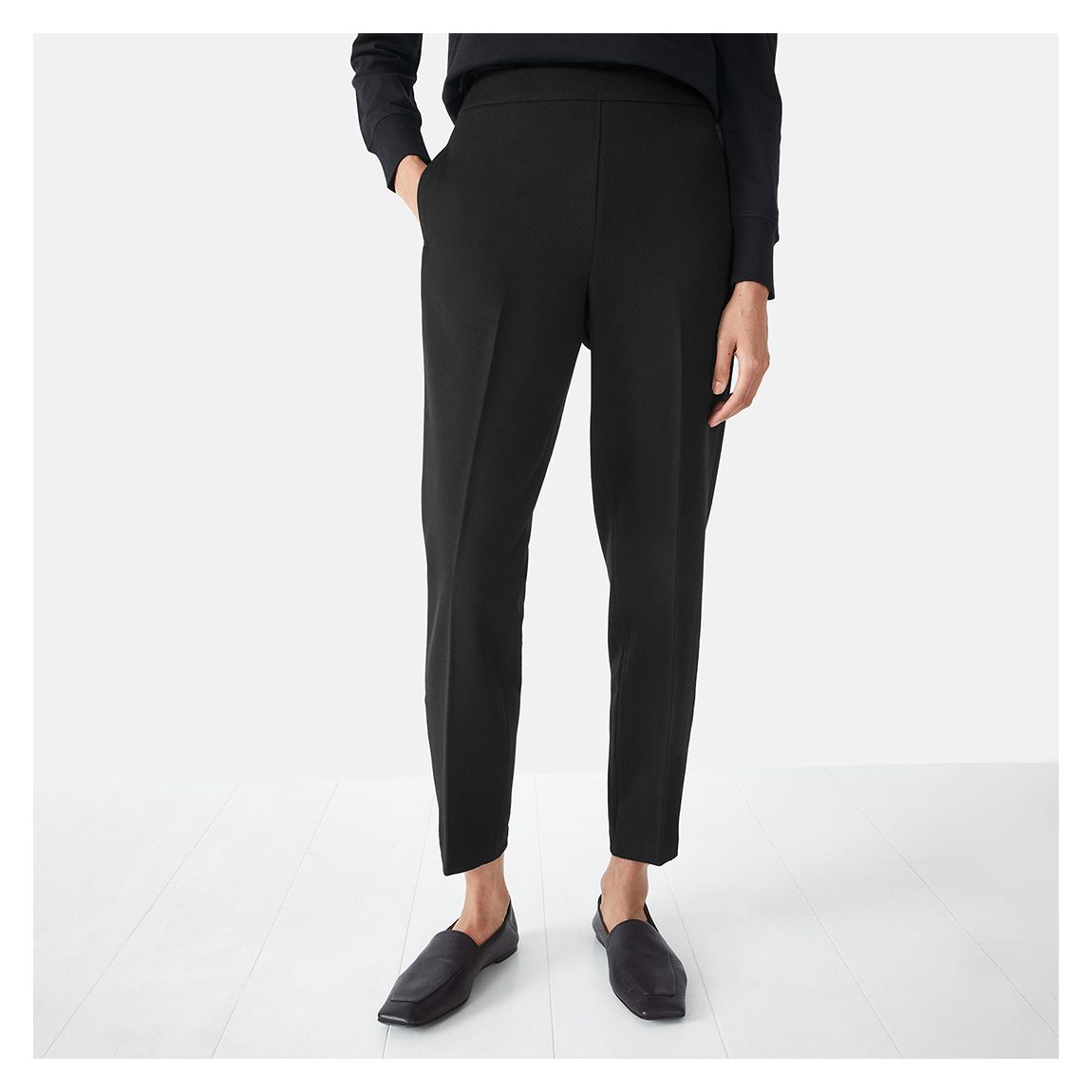 Black Leonie Elastic Back Trousers main product photo