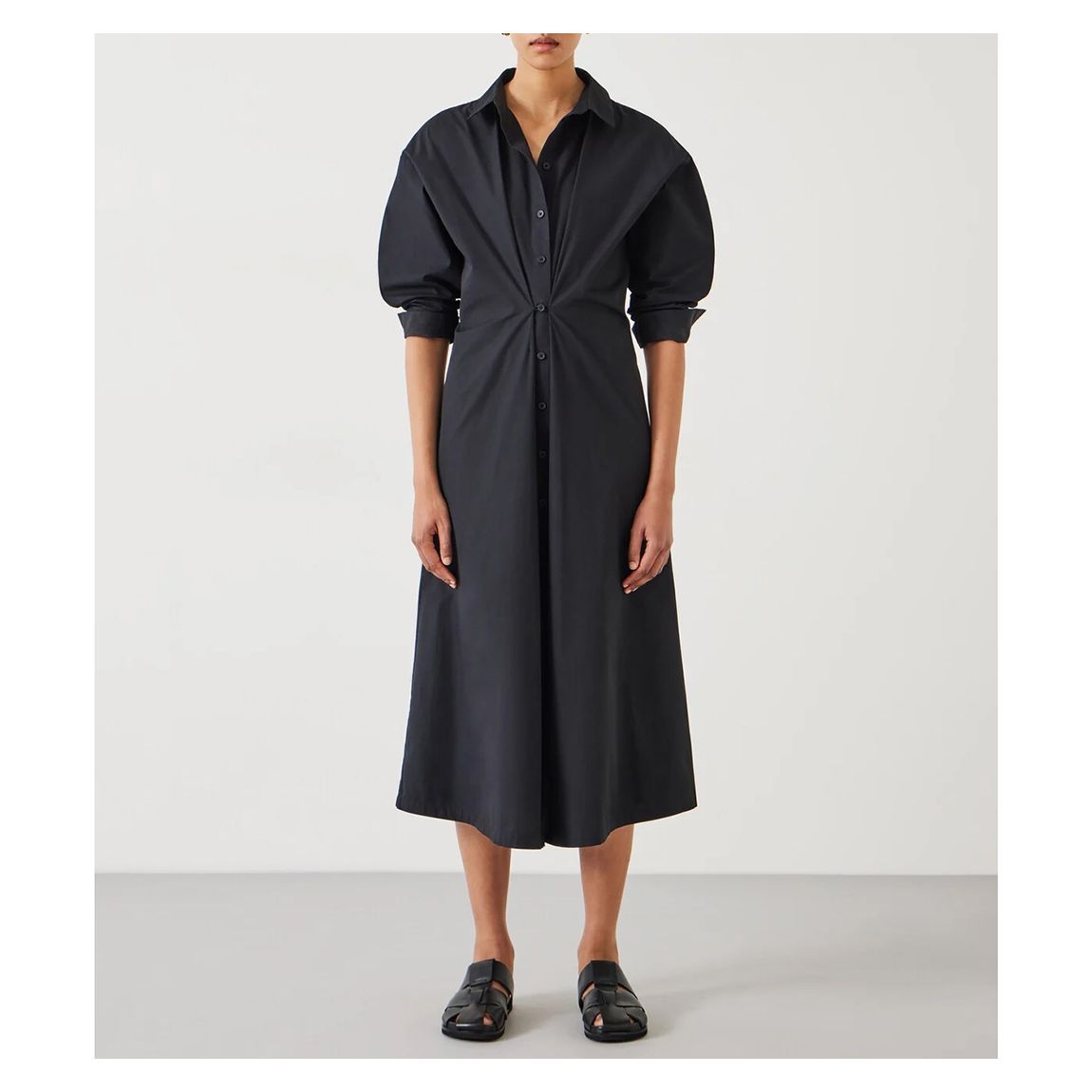 Black Freddie Maxi Shirt Dress main product photo