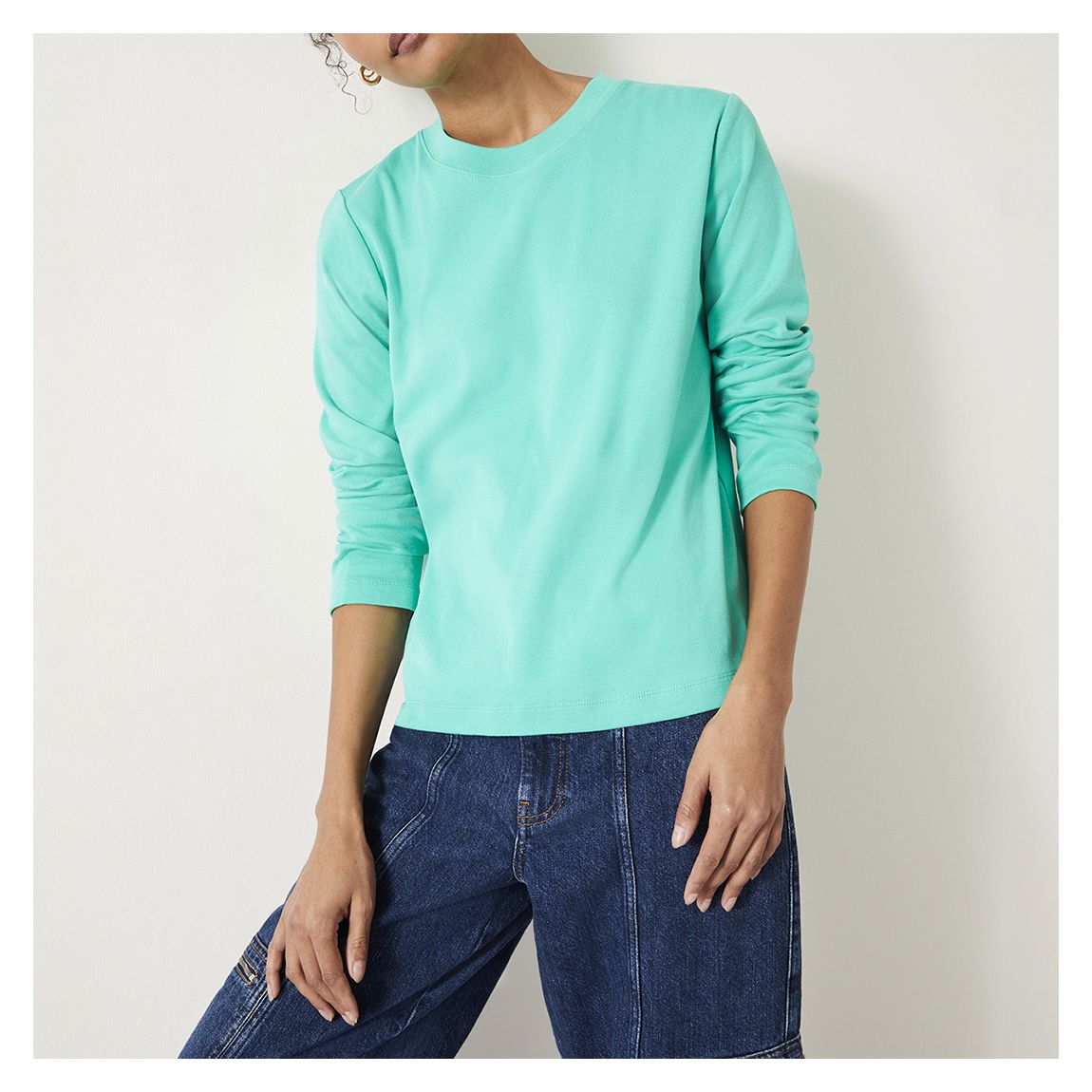 Mint Green Cosima Heavyweight Cotton T-Shirt main product photo