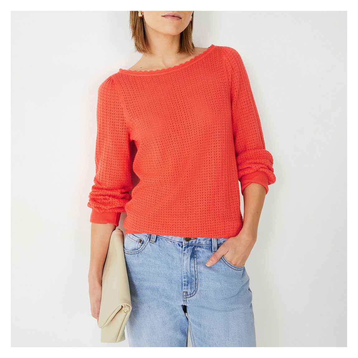 Coral Sophia Open Neckline Jumper main product photo