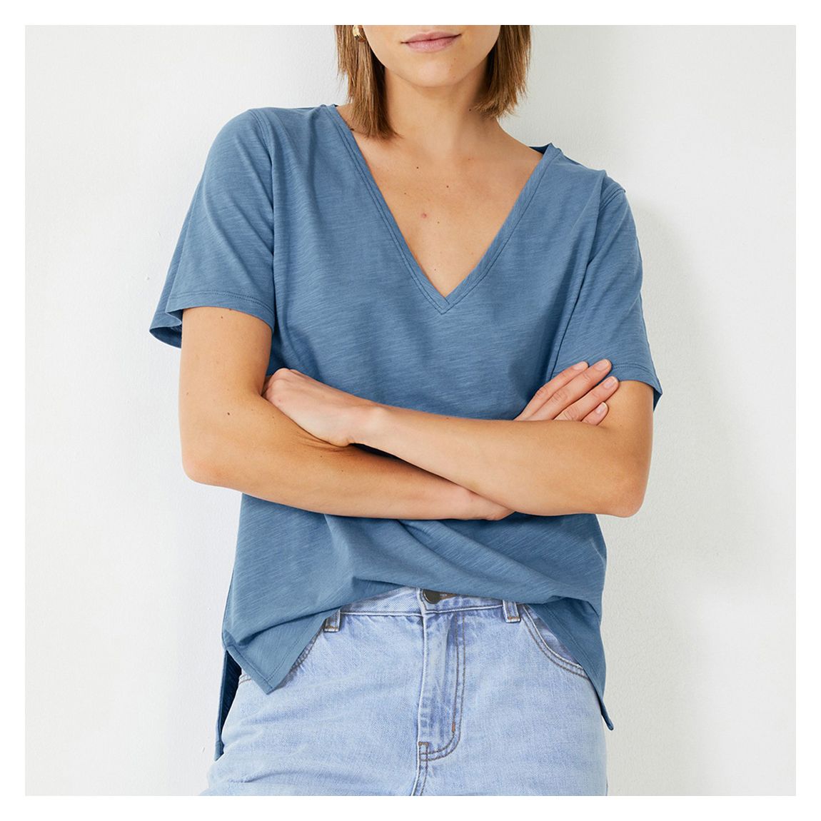 Blue Kali Denim Cotton T-Shirt main product photo