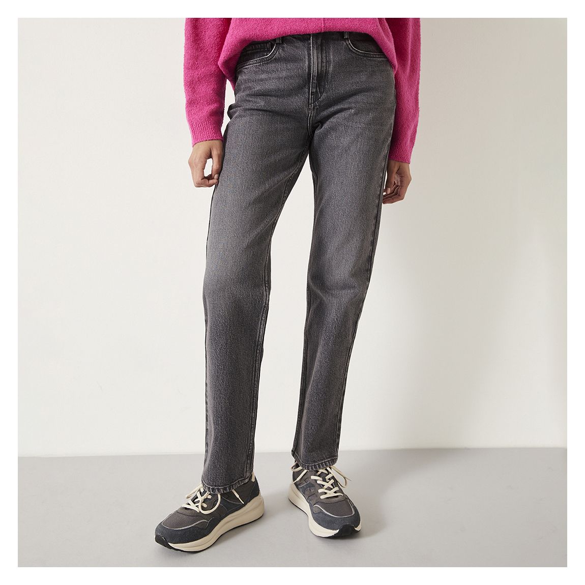 Grey Laurie Straight Leg Jeans main product photo
