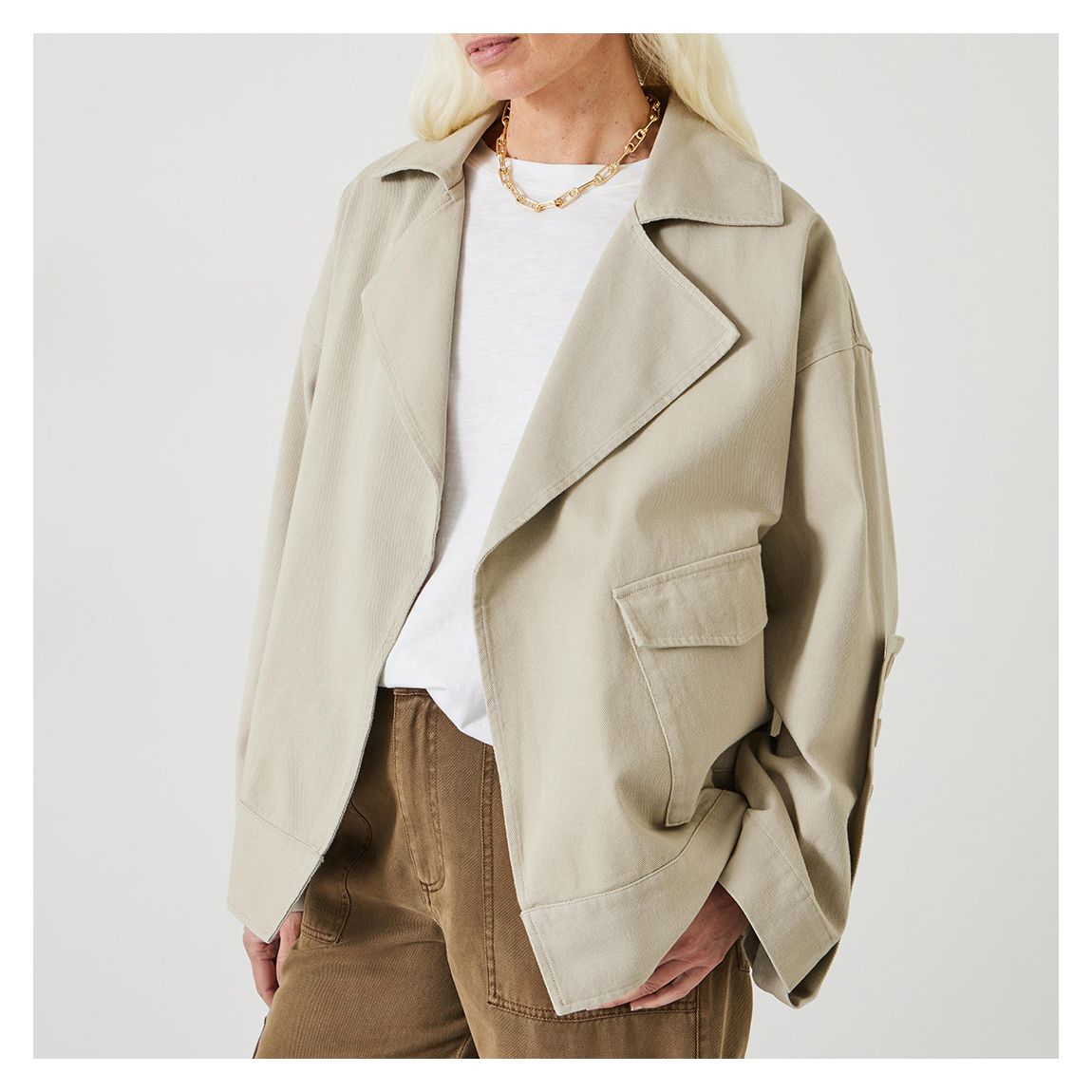Beige Renee Cotton Jacket main product photo