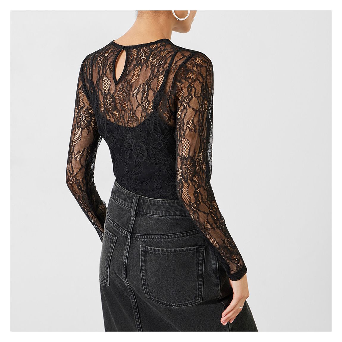 Black Devlin Lace Top main product photo