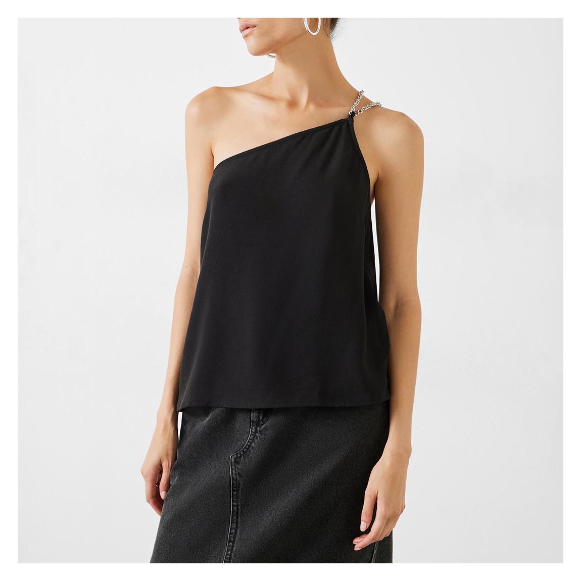 Black Lexie Chain Detail Top main product photo