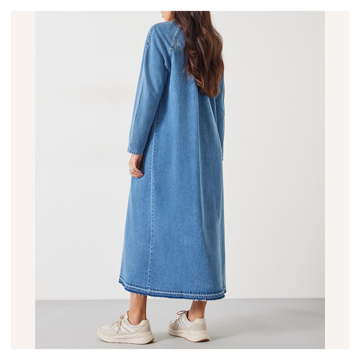 Blue Marina V-Neck Denim Maxi Dress main product photo