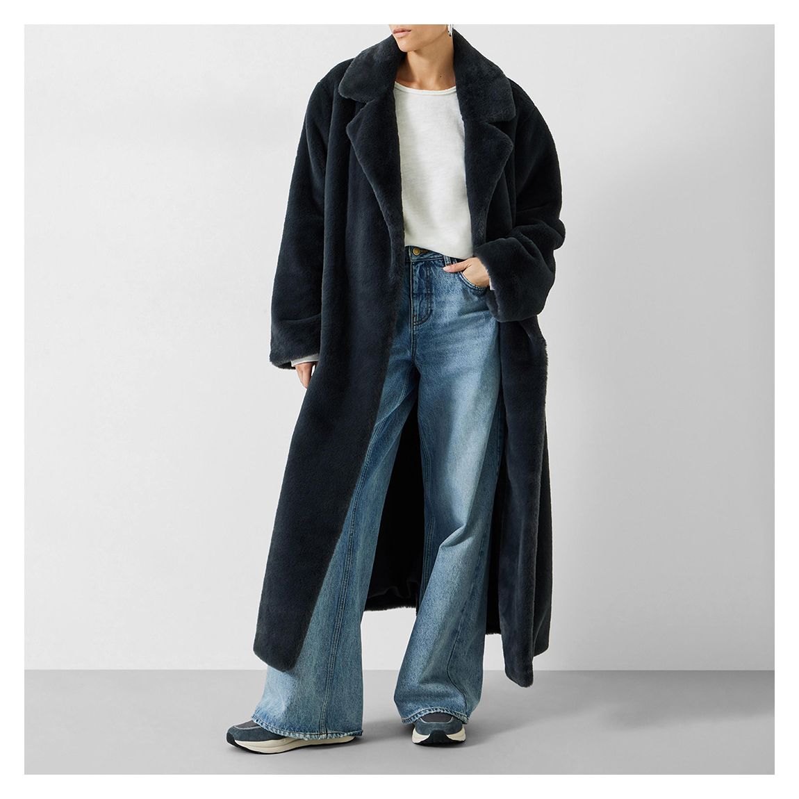Charcoal Jolene Faux Fur Coat main product photo