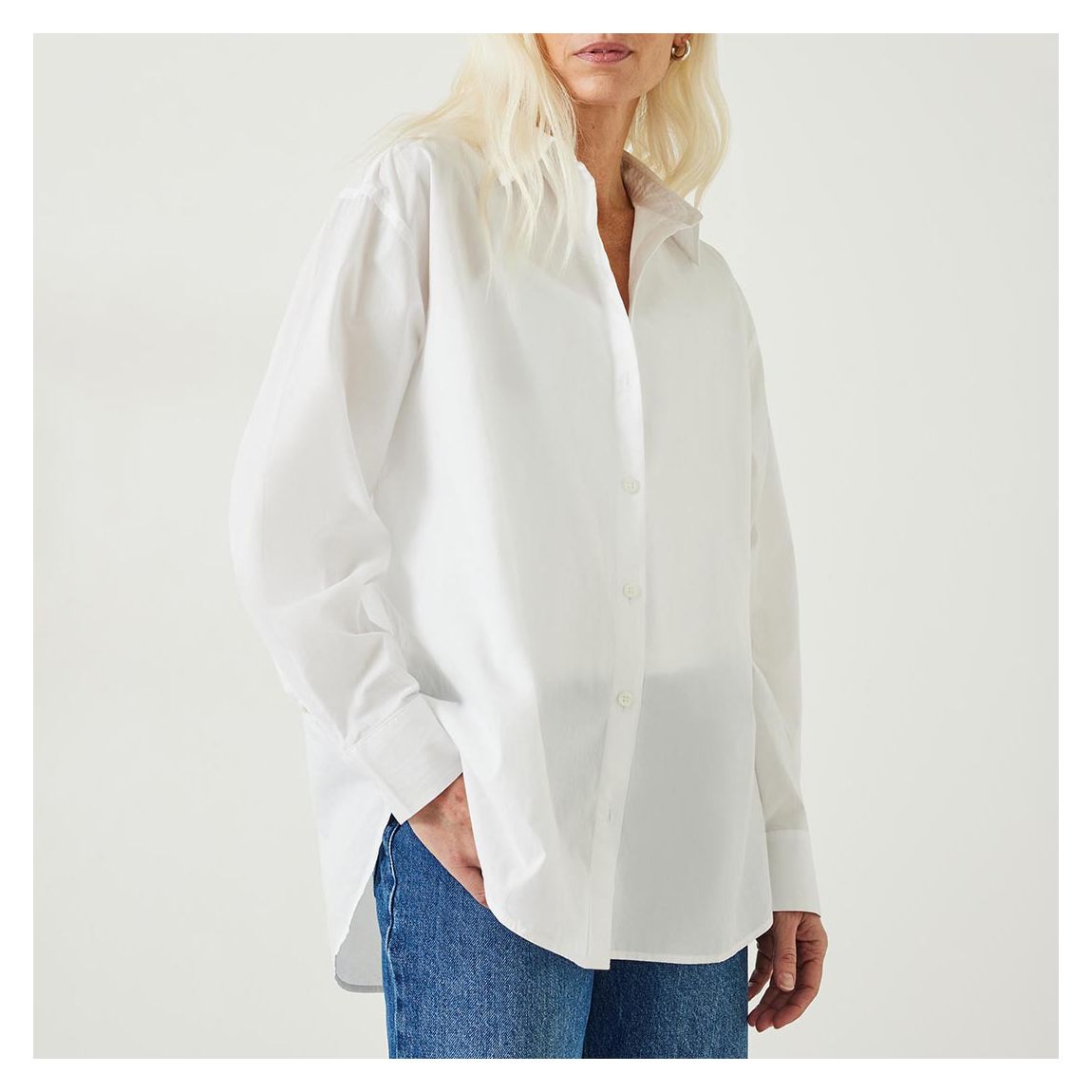 White Pia Oversize Cotton Shirt main product photo