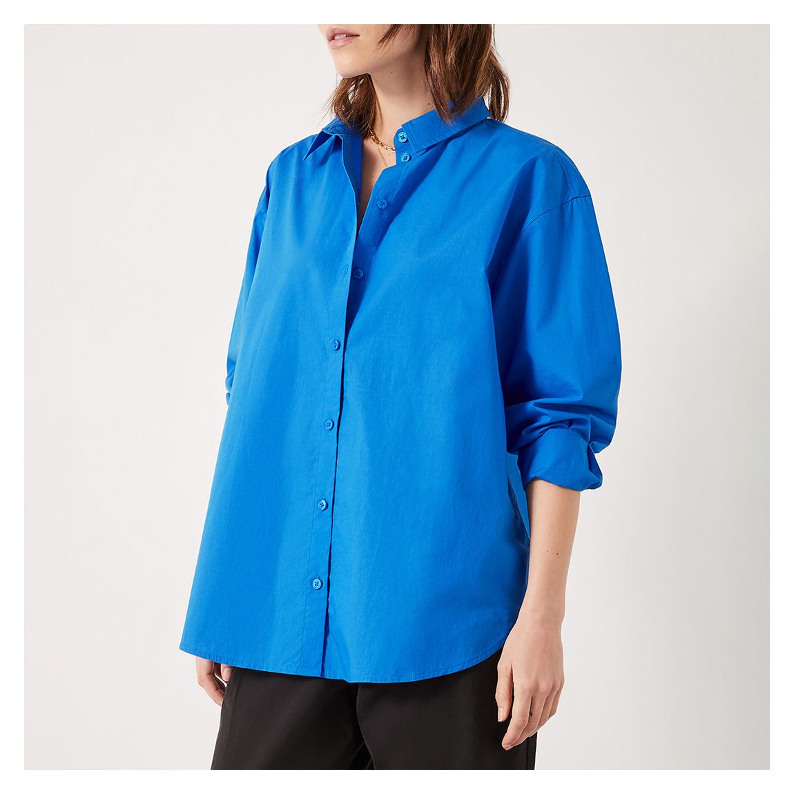 Blue Pia Oversized Cotton Shirt main product photo